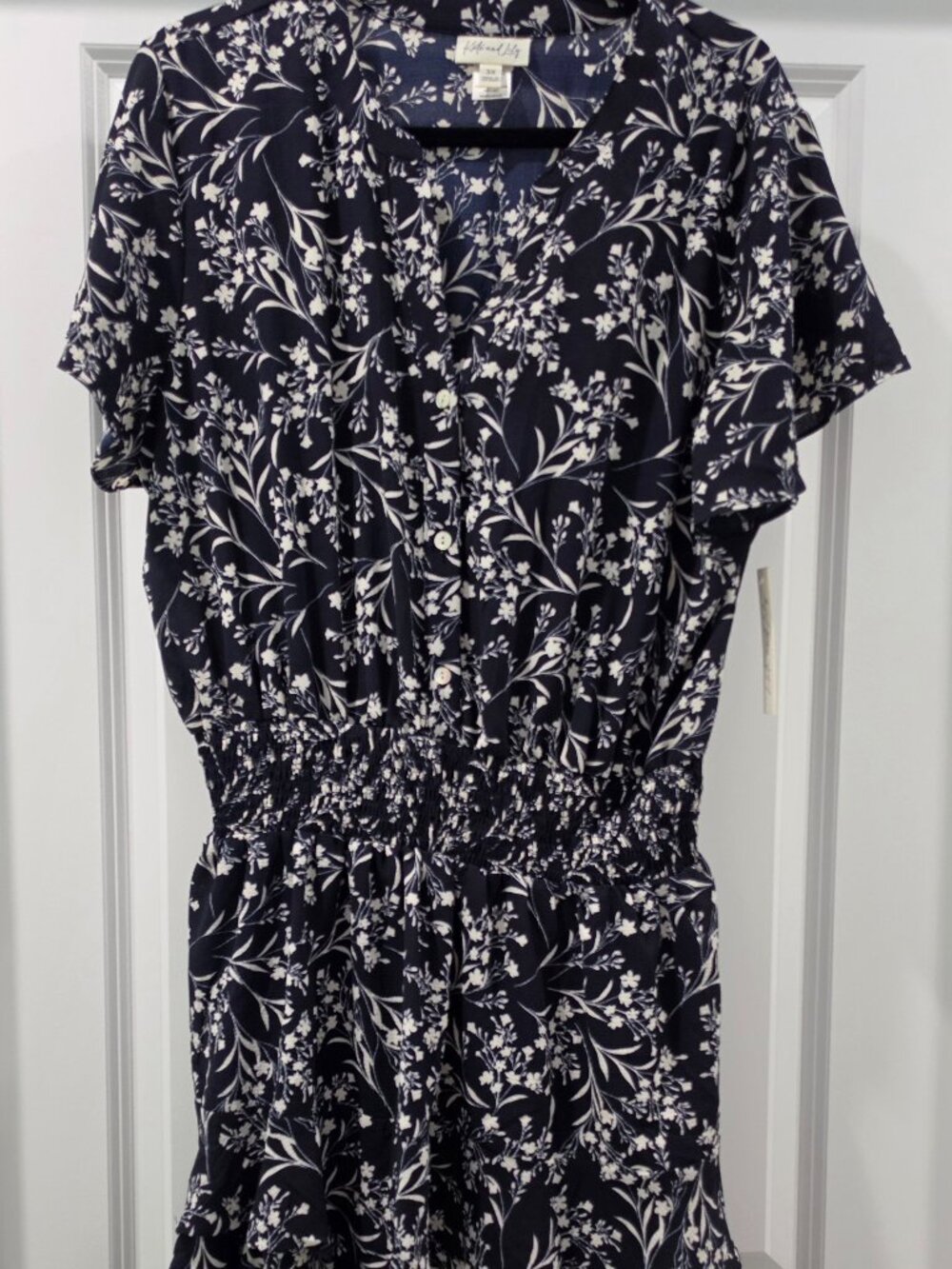 Flirty Navy Short Sleeved Dress